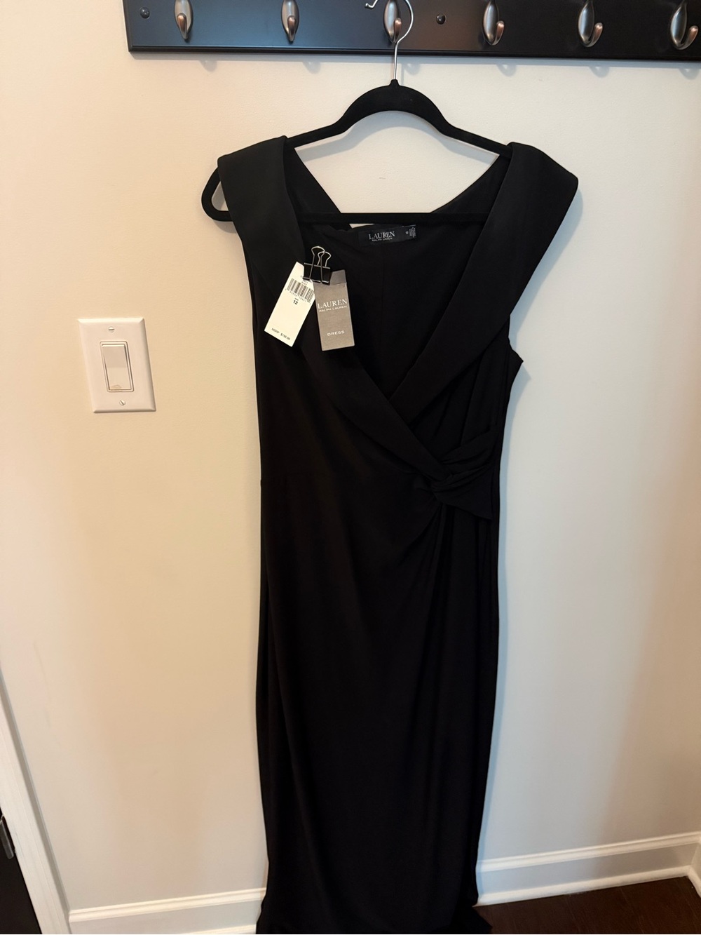 Lauren Ralph Lauren Black Sleeveless Knot-Detail Maxi Dress